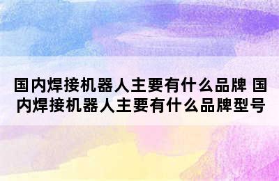 国内焊接机器人主要有什么品牌 国内焊接机器人主要有什么品牌型号